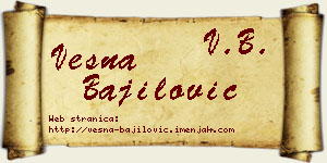 Vesna Bajilović vizit kartica